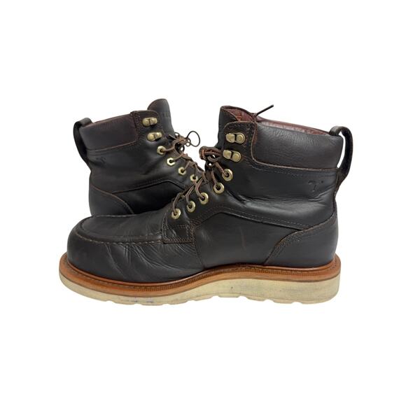 Tecovas Dark Brown Leather Moc Toe Work Boots main image 5